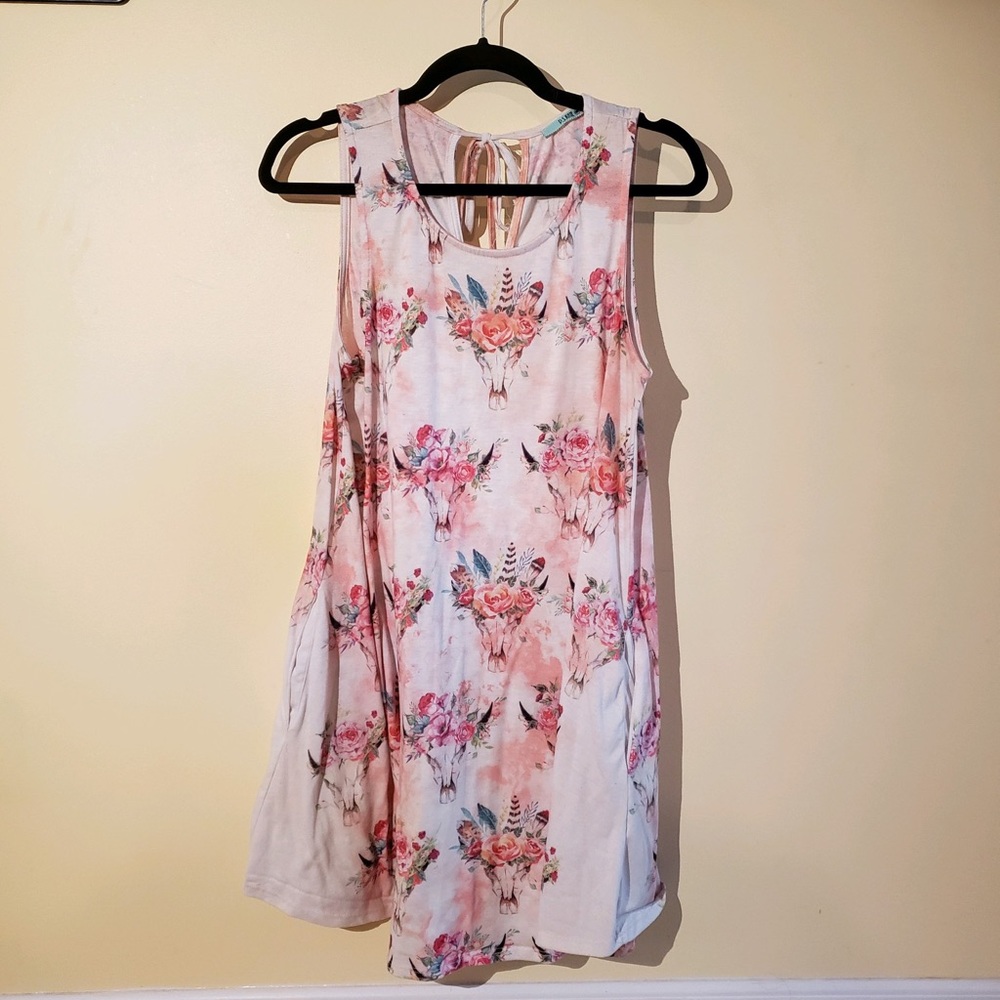 Pink and White Floral Steerhead Dress